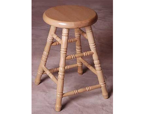 Holland Hardwoods Commercial Maple Backless Stool with Swivel Vinyl Cushion - Fast FREE FedEx Shipping!