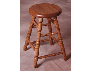 Holland Hardwoods Commercial Oak Backless Stool with Swivel DISHED Seat - Fast FREE FedEx Shipping!