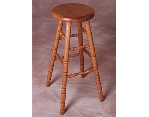 Holland Hardwoods Commercial Oak Backless Stool with Swivel Vinyl Cushion - Fast FREE FedEx Shipping!
