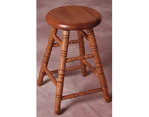 Holland Hardwoods Commercial Oak Backless Stool with Swivel Wood Seat - Fast FREE FedEx Shipping!