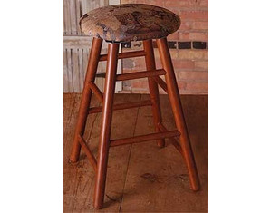 Holland Hardwoods Deluxe Cherry Backless Stool with Swivel Fabric Seat - Fast FREE FedEx Shipping!