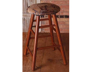 Holland Hardwoods Deluxe Cherry Backless Stool with Swivel Vinyl Cushion - Fast FREE FedEx Shipping!