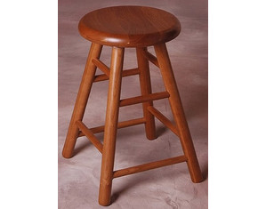 Holland Hardwoods Deluxe Cherry Backless Stool with Swivel Wood Seat - Fast FREE FedEx Shipping!