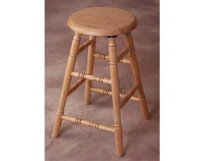 Holland Hardwoods Deluxe Maple Backless Stool with Swivel Fabric Seat - Fast FREE FedEx Shipping!