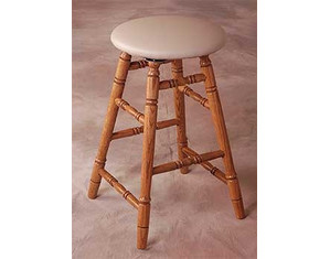 Holland Hardwoods Deluxe Oak Backless Stool with Swivel Wood Seat - Fast FREE FedEx Shipping!