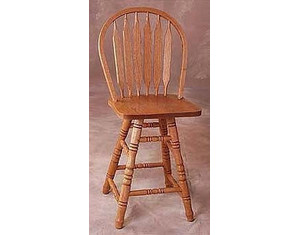 Holland Hardwoods Oak Deluxe High Back Bar Stool - Fast FREE FedEx Shipping!