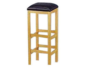 Holland Hardwoods Oak Square Fabric Cushion Backless Stool - Fast FREE FedEx Shipping!