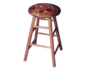 Holland Hardwoods Promotional Oak Backless Stool with Swivel Fabric Seat - Fast FREE FedEx Shipping!