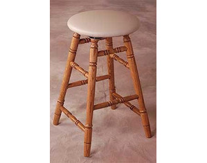 Holland Hardwoods Promotional Oak Backless Stool with Swivel Vinyl Seat - Fast FREE FedEx Shipping!