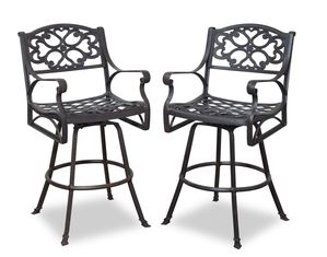 Home Styles Furniture Biscayne Swivel Stool in Rust