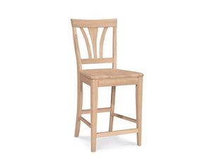 International Concepts Unfinished Fanback Stool