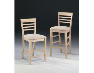 International Concepts Unfinished Roma Stool with Upholstered Seat