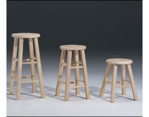 International Concepts Unfinished Round Top Stool