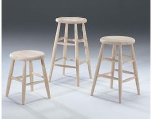 International Concepts Unfinished Scooped Seat Stool