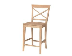 International Concepts Unfinished X Back Stool