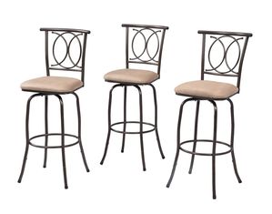 Linon Home Decor Products 3 Pc Metal Set of OX Stools (02836MTLSET-01-KD)