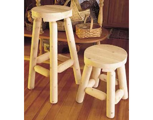 Rustic Natural Cedar Furniture Barstool - Set of 2