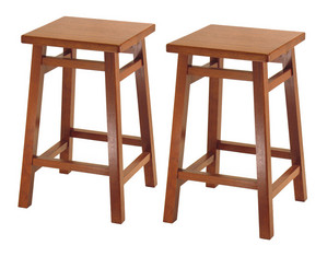 Winsome 24 inch Square Seat Bar Stool Set of 2 - Fast FREE FedEx Shipping!