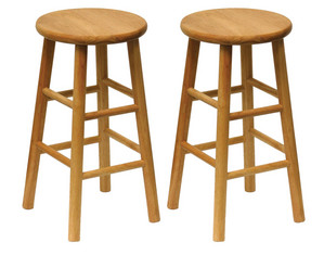 Winsome Assem Bevel Seat Bar Stool Set of 2