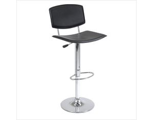 Winsome Spectrum Air Lift Black Stool with Curved Seat (93140)