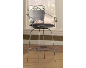Artisan Home Furniture Scroll Back Swivel Stool with Upholstered Seat (LHR53BS)