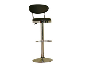 Baxton Studio Black Vinyl and Chromed Steel Armless Adjustable (BS-030A-Black) Bar Stool