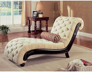 Coaster Company Tufted Cream Chaise Lounge - Inside Delivery!