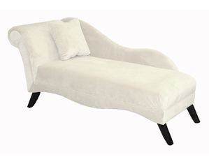 Skyline Furniture Chaise Lounge in Velvet White