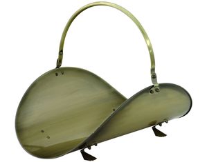 Blue Rhino Antique Brass Wood Basket