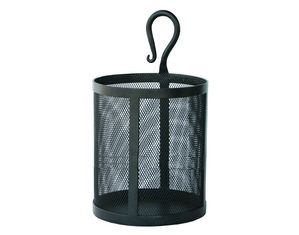 UniFlame BLACK WROUGHT IRON FATWOOD HOLDER WITH HOOK HANDLE