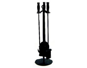 UniFlame 4 Pieces Black Wrought Iron Fireset
