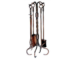 UniFlame 5 Pieces Antique Copper Fireset - Fast FREE FedEx Shipping!