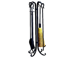 UniFlame 5 Pieces Black Heavy Weight Rustic Fireset