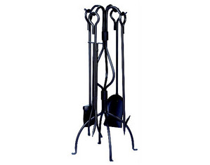 UniFlame 5 Pieces Bronze Wrought Iron Fireset with Tampico Brush - Fast FREE FedEx Shipping!