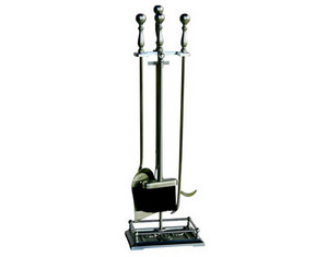 UniFlame 5 Pieces Satin Pewter Fireset with Dancing Lady Base (NO ETA)