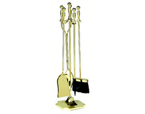 UniFlame F-2191 5 Pieces Polished Brass Fireset