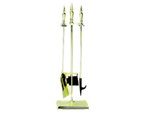 UniFlame F-2723 4 Pieces Polished Brass Fireset - Fast FREE FedEx Shipping!