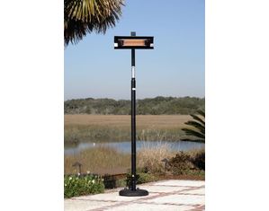 Fire Sense Straight Pole Mounted Infrared Patio Heater - Black Powder Coated Steel