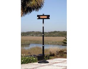 Fire Sense Black Powder Coated Steel Telescoping Offset Pole Mounted Infrared Patio Heater