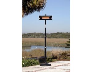 Fire Sense Black Powder Coated Steel Telescoping Offset Pole Mounted Infrared Patio Heater