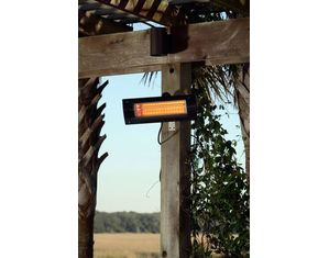 Fire Sense Black Steel Wall Mounted Infrared Patio Heater w/ Glass Front
