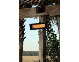 Fire Sense Black Steel Wall Mounted Infrared Patio Heater w/ Glass Front