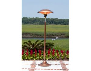 Fire Sense Floor Standing Round Copper Finish Halogen Patio Heater