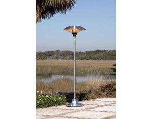 Fire Sense Floor Standing Round Stainless Steel Halogen Patio Heater