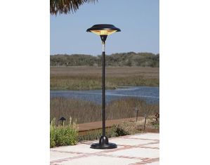 Fire Sense Hammer Tone Bronze Floor Standing Round Halogen Patio Heater