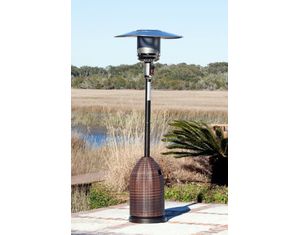 Fire Sense Mocha Finish w/ All Weather Wicker Tank Cover LPG Patio Heater