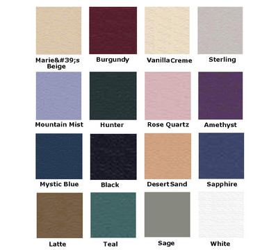 Available Natursoft Vinyl Colors