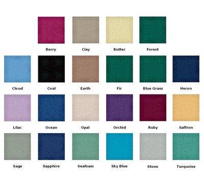 Available Terra Touch Upholstery Colors