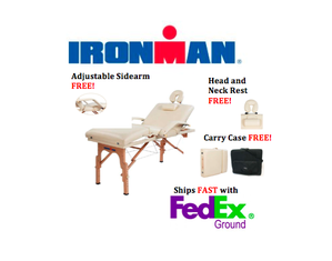 Ironman Day Spa Salon Massage Table Package - with Headrest, Neckrest, Sidearms and Carry Case!