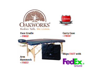 Oakworks One Portable Massage Table Package - Fast FedEx Shipping!